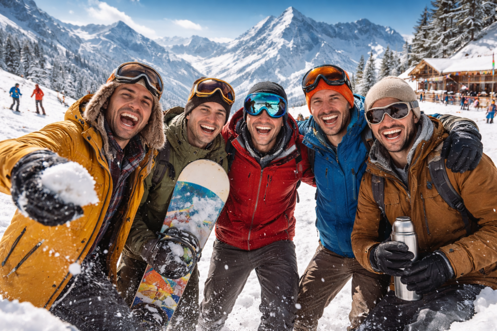 5 friends snow