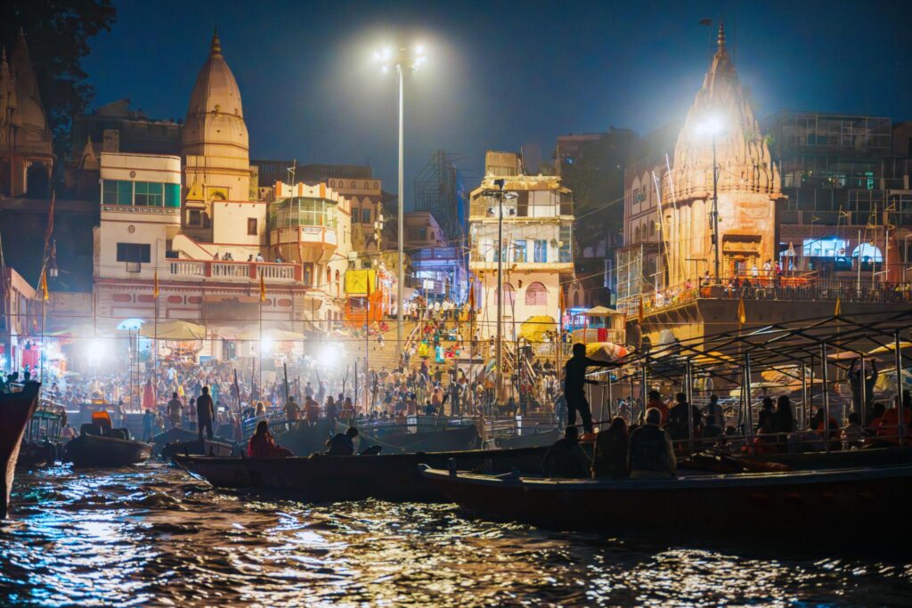 Kashi : The First and Last Eternal City on Earth ganga aarthi from boat